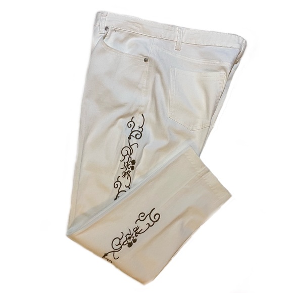 ISABEL HAYLEY Timeless Trends with Floral Embroidery Pants Size 14 - Picture 1 of 3